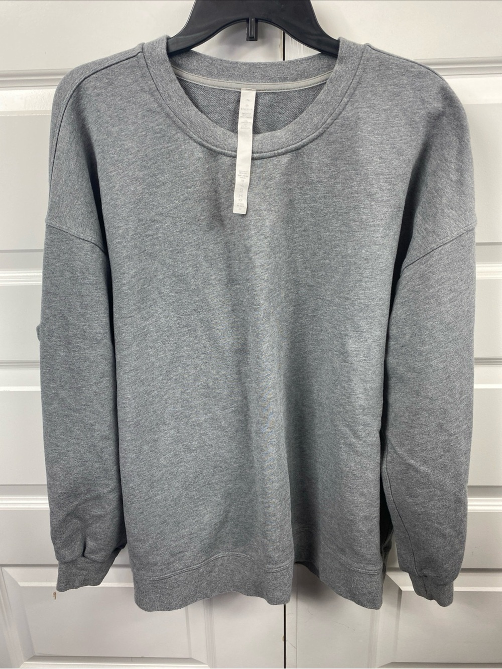 Lululemon Perfectly Oversized Crew Neck Sweatshirt Blue Linen Cotton Terry Sz 10